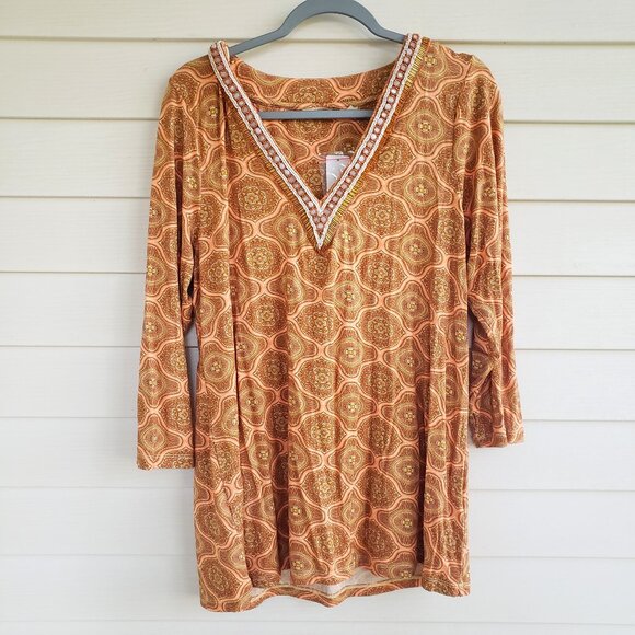 Soft Surroundings Tops - NWT Soft Surroundings V-neck Lillia shirt Tunic Top with beaded embellishments